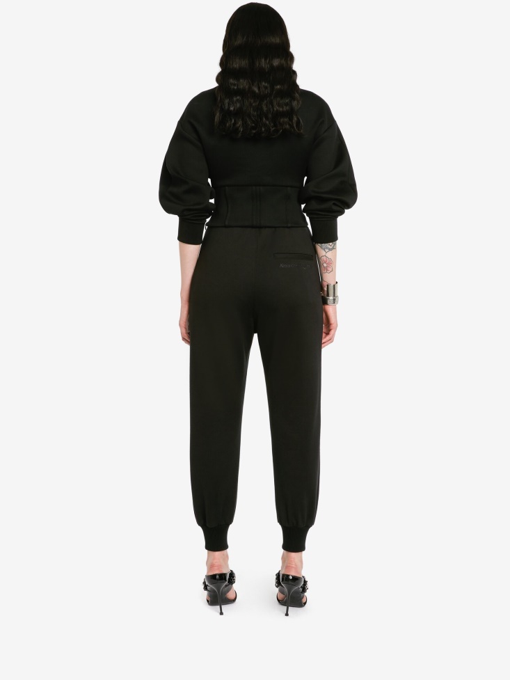 Fashion Alexander McQueen Black Women's Zip Detail Joggers