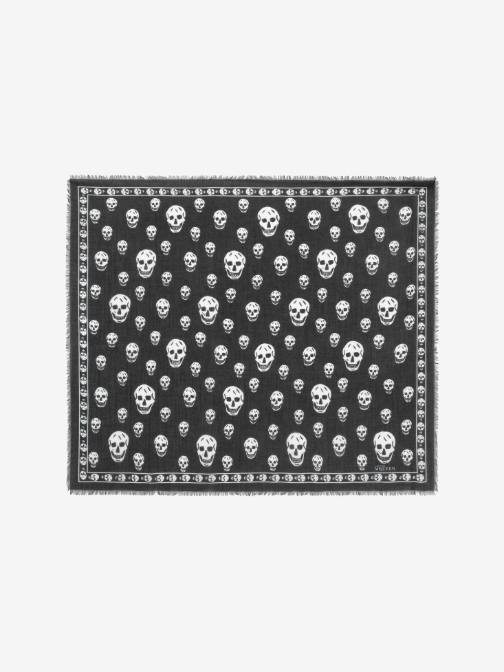Fashion Alexander McQueen Women's Classic Silk Blend Skull Scarf Black