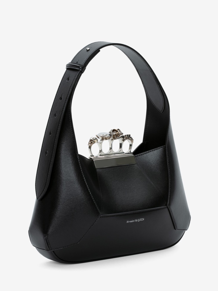 Women's The Jewelled Hobo Bag Black Fashion Alexander McQueen