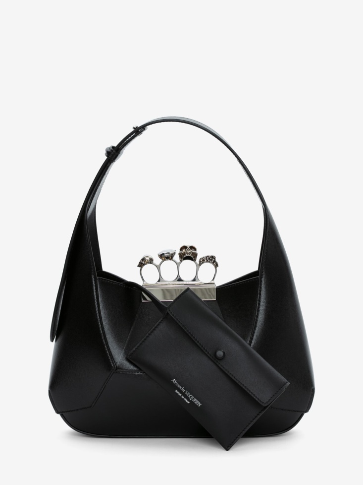 Women's The Jewelled Hobo Bag Black Fashion Alexander McQueen
