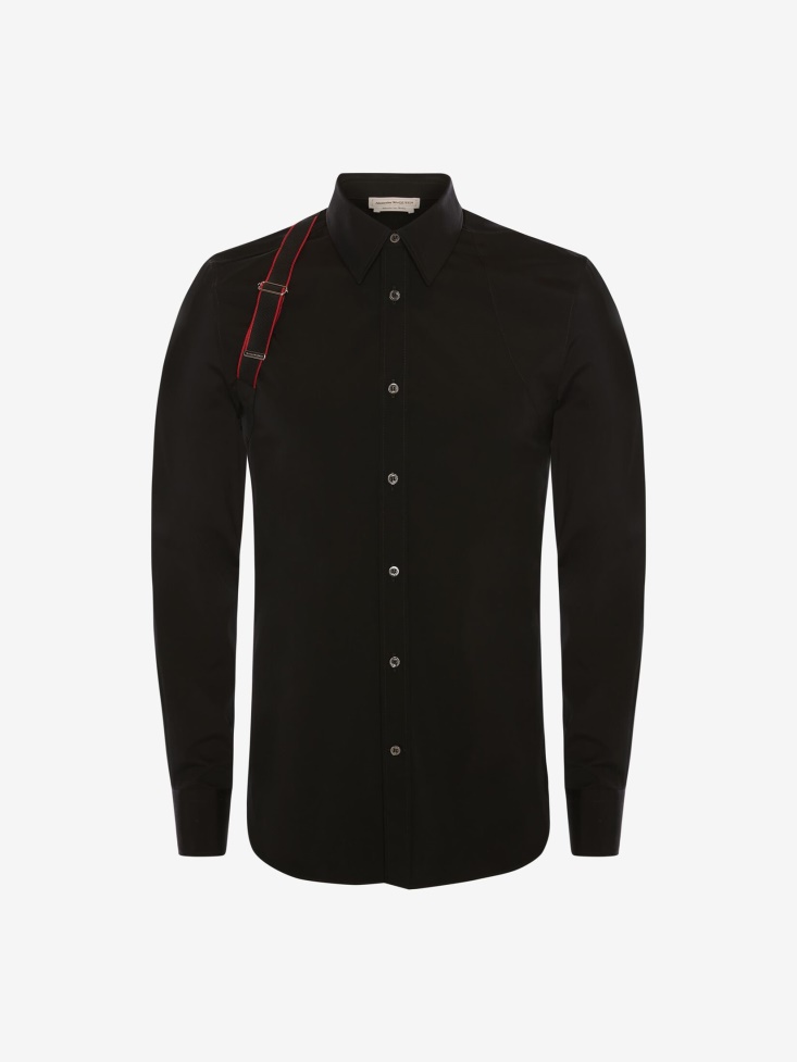 Black Fashion Alexander McQueen Men's in Signature Harness Shirt