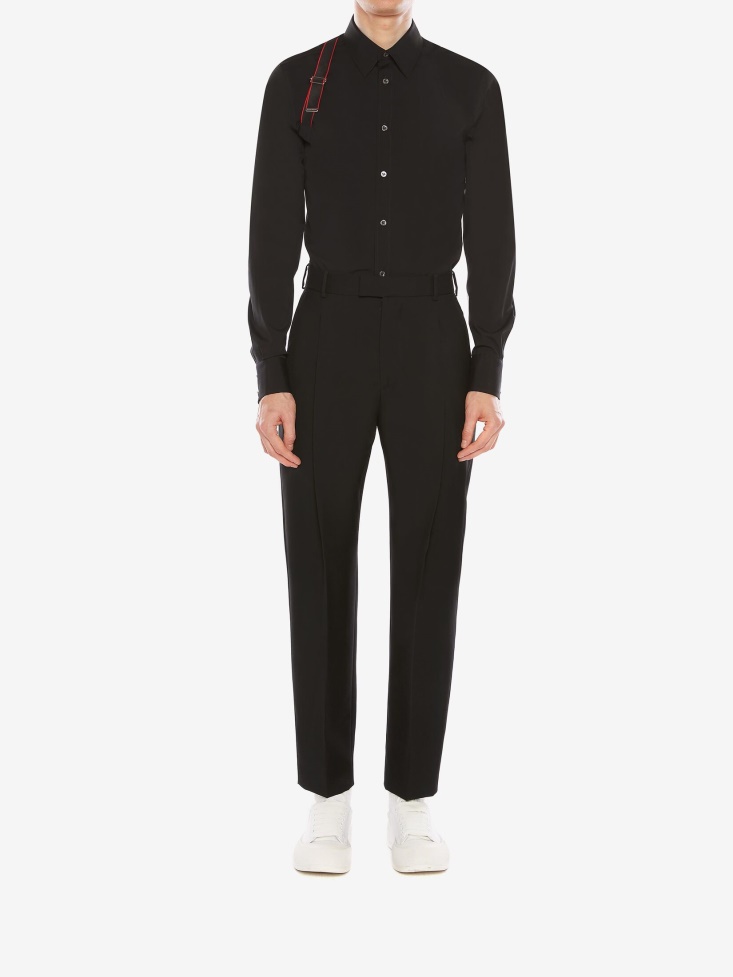 Black Fashion Alexander McQueen Men's in Signature Harness Shirt