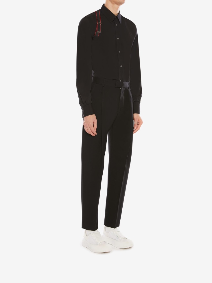 Black Fashion Alexander McQueen Men's in Signature Harness Shirt