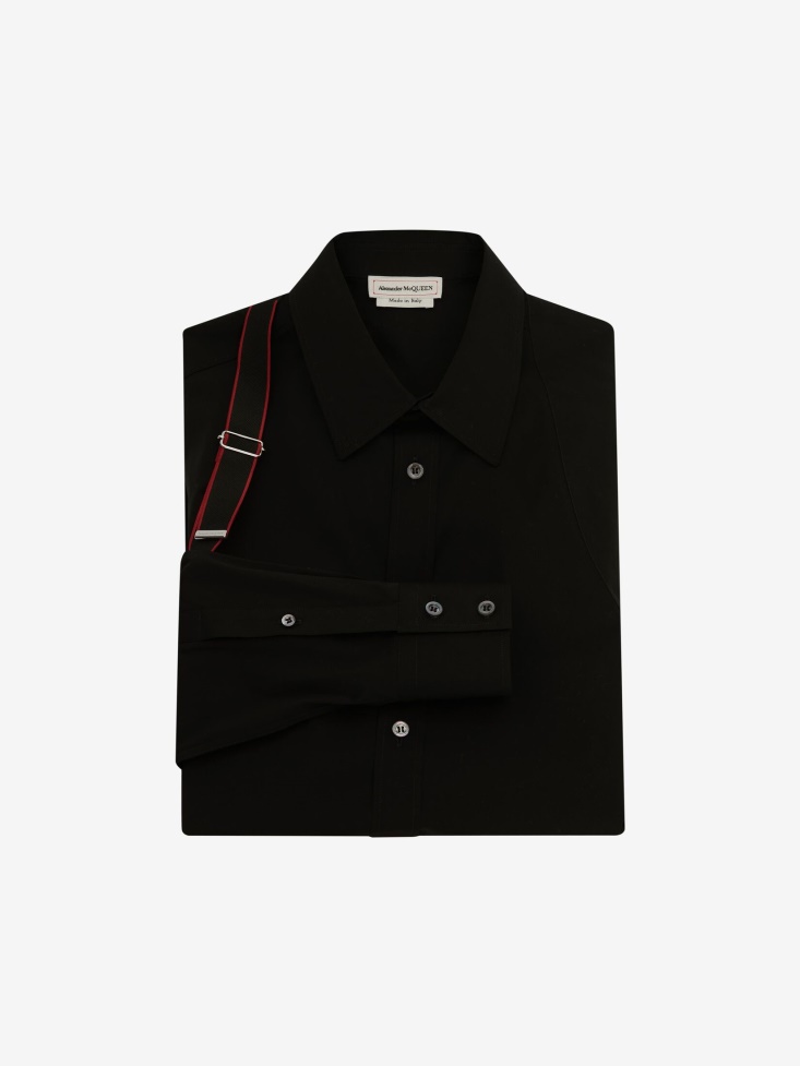 Black Fashion Alexander McQueen Men's in Signature Harness Shirt