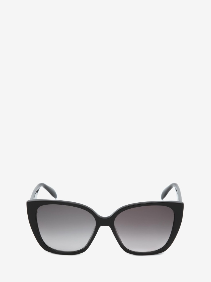 Fashion Alexander McQueen Women's Seal Logo Sunglasses Black/Grey