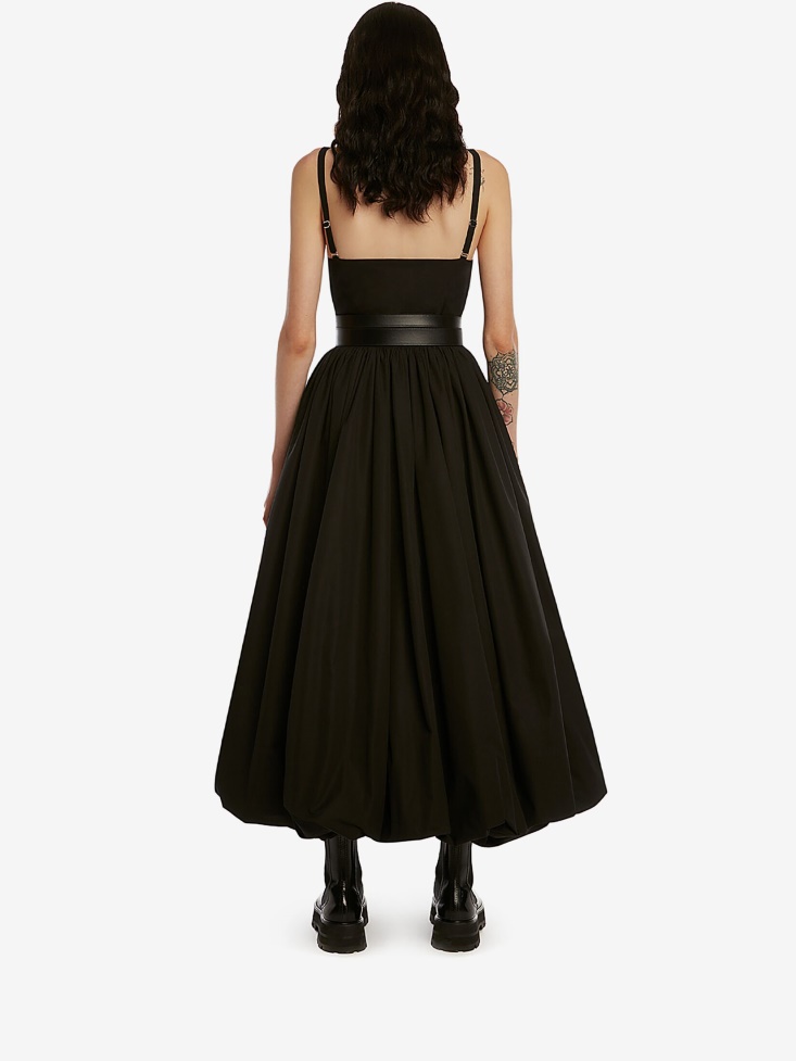 Women's Zip Parachute Midi Dress Fashion Alexander McQueen Black