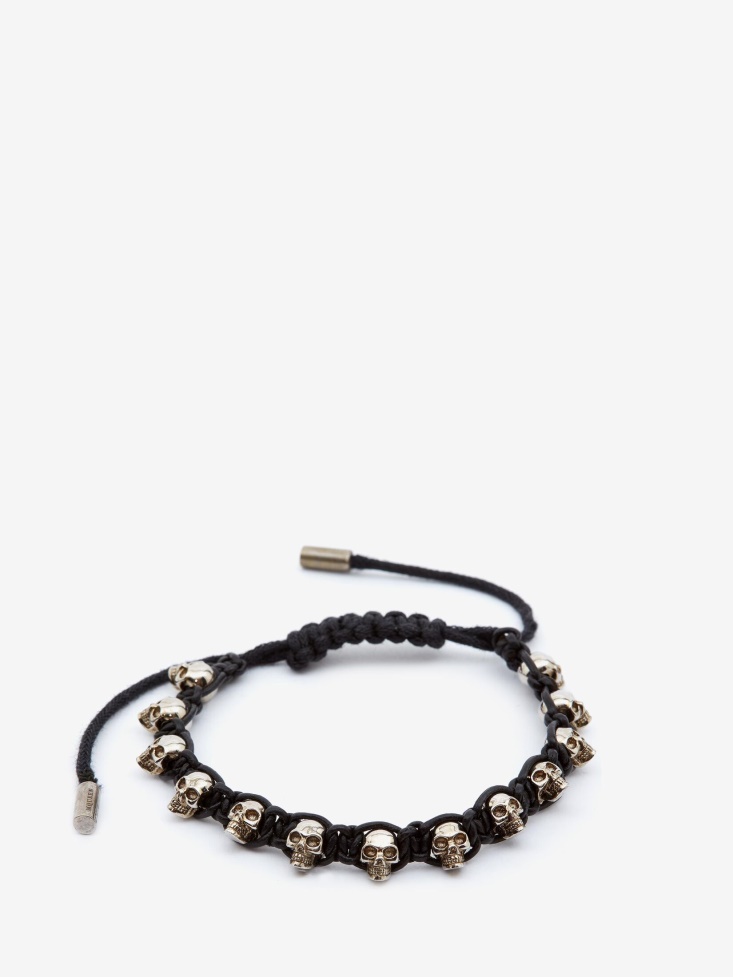 Men's Multi Skull Bracelet Black Fashion Alexander McQueen