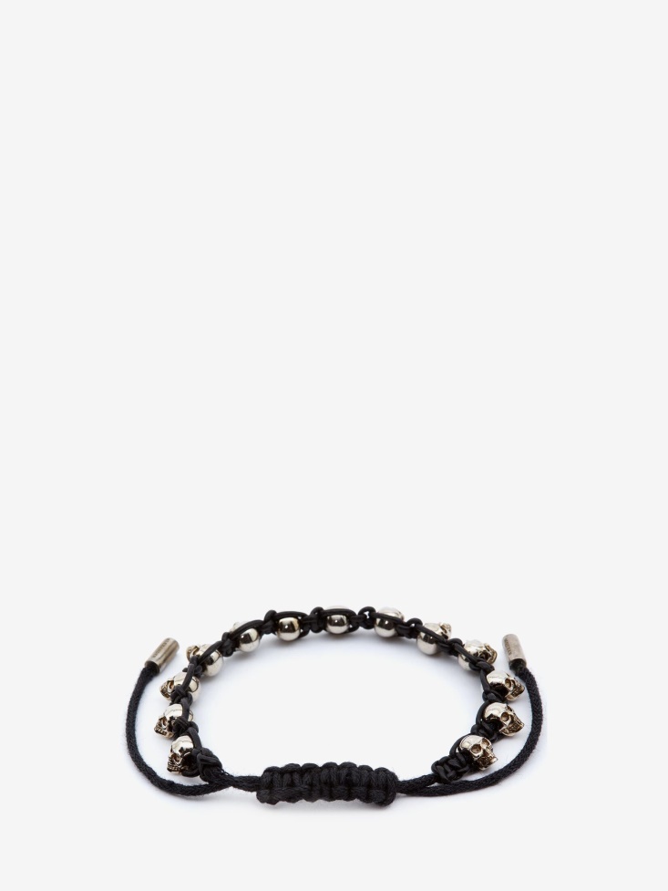Men's Multi Skull Bracelet Black Fashion Alexander McQueen