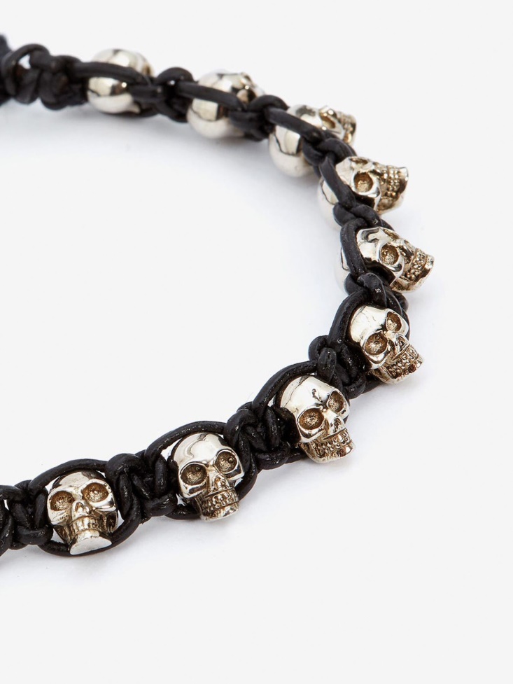 Men's Multi Skull Bracelet Black Fashion Alexander McQueen
