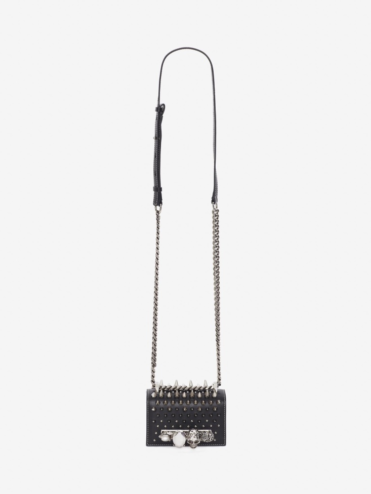 Women's Micro Jewelled Satchel Fashion Alexander McQueen Black
