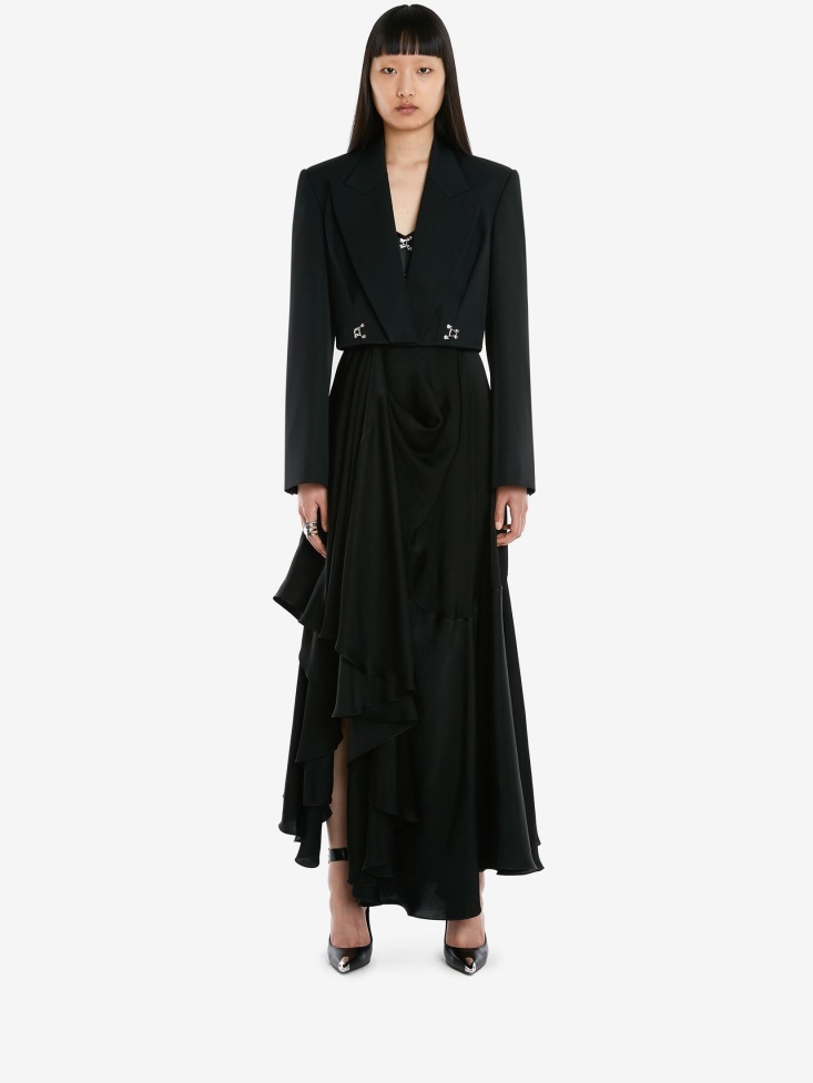 Fashion Alexander McQueen Black Women's Barathea Cropped Jacket