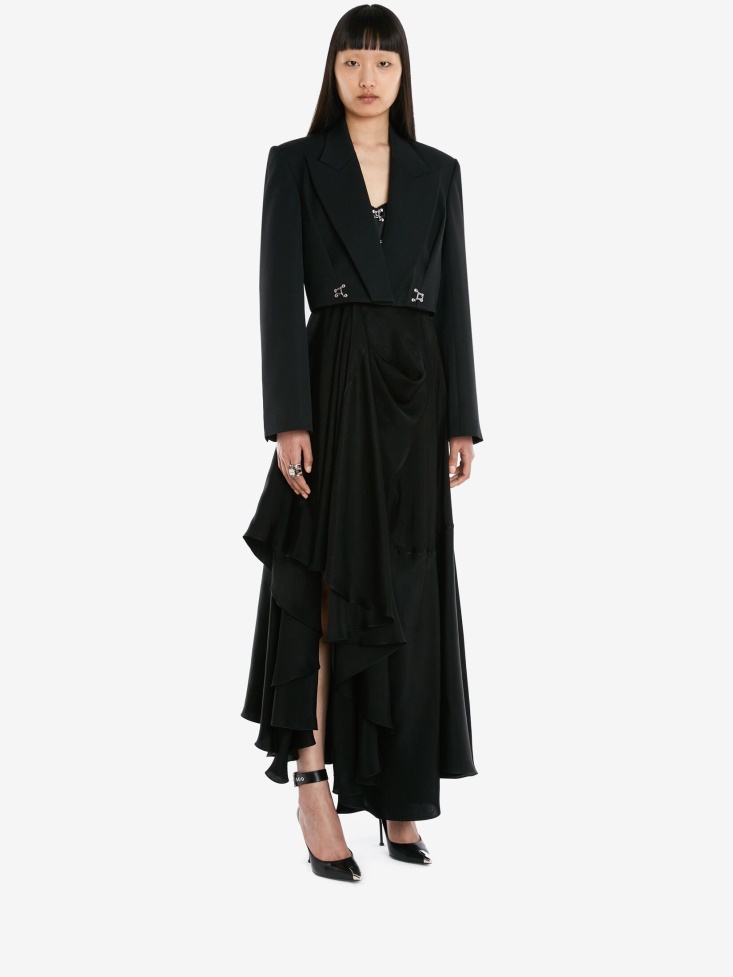 Fashion Alexander McQueen Black Women's Barathea Cropped Jacket