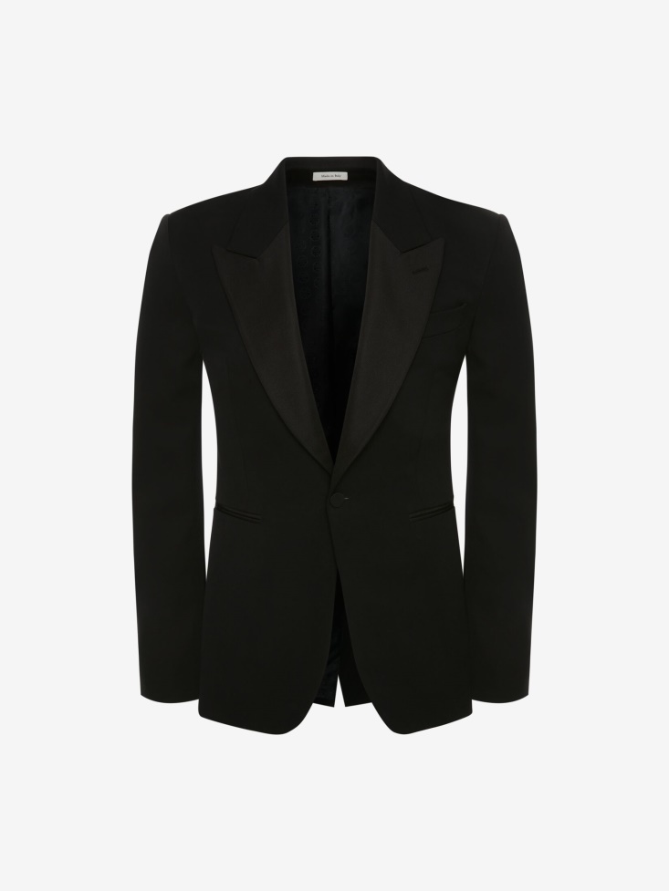 Black Men's Large Lapels Tailored Jacket Fashion Alexander McQueen