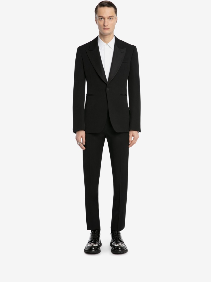 Black Men's Large Lapels Tailored Jacket Fashion Alexander McQueen