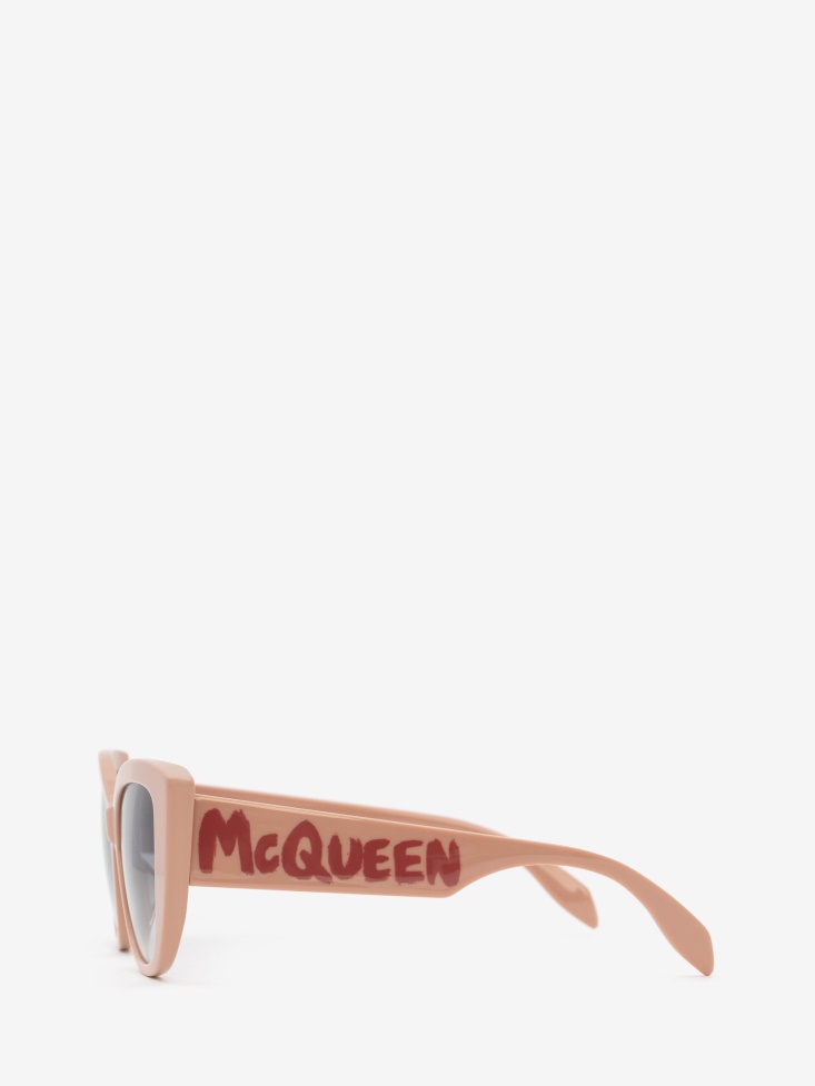 Women's in Graffiti Cat-Eye Sunglasses Fashion Alexander McQueen Pink