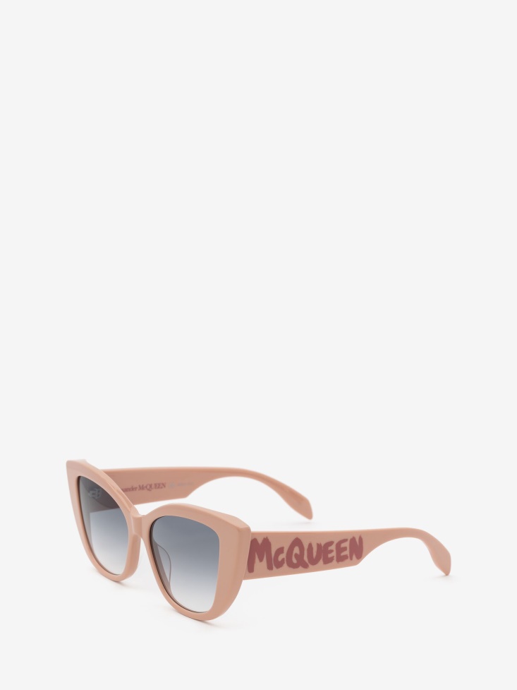 Women's in Graffiti Cat-Eye Sunglasses Fashion Alexander McQueen Pink