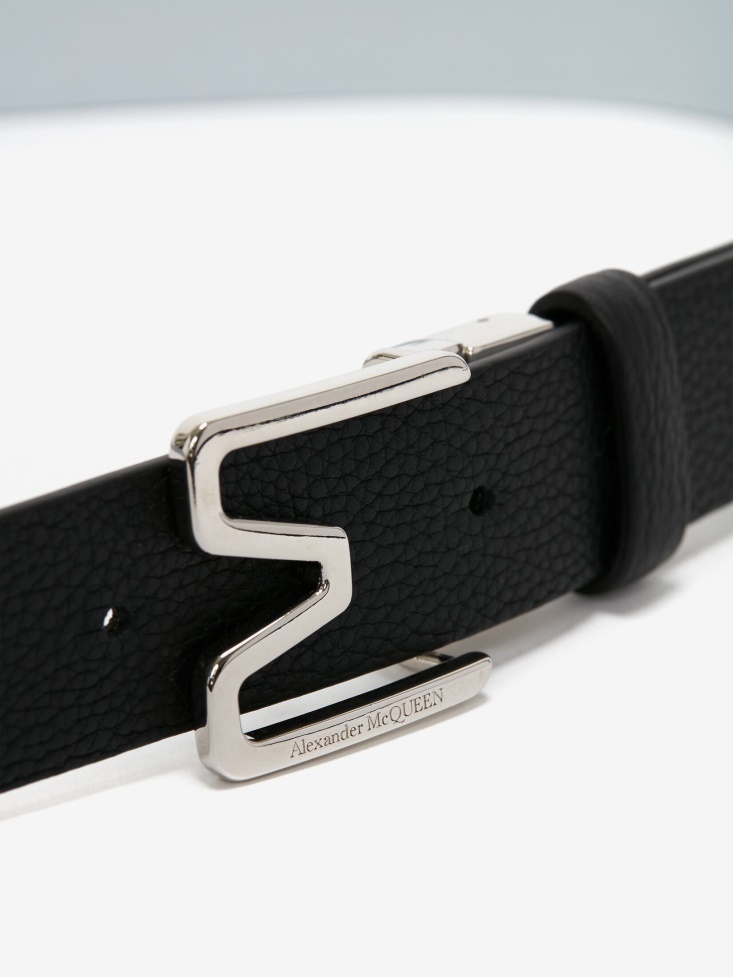Fashion Alexander McQueen Black/Spring Blue Men's Reversible M Belt