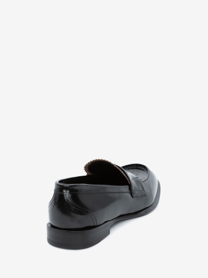 Fashion Alexander McQueen Black/Silver Men's Seal Logo Loafer