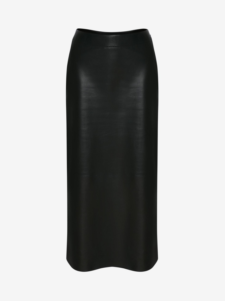 Fashion Alexander McQueen Women's Leather Kickback Pencil Skirt Black