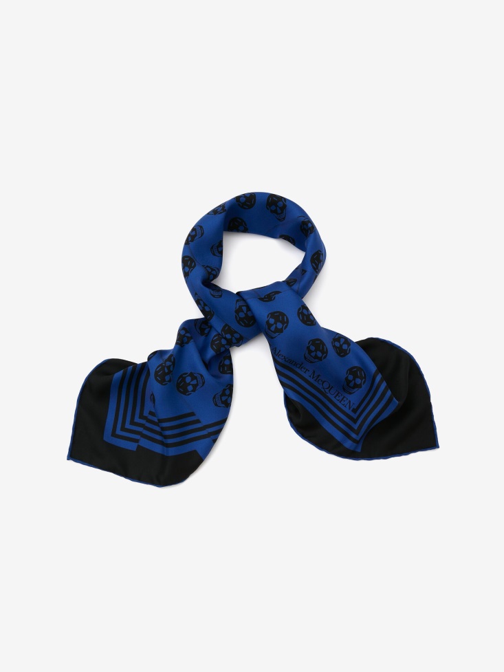 Royal/Black Women's Biker Skull Crashed Foulard Fashion Alexander McQueen