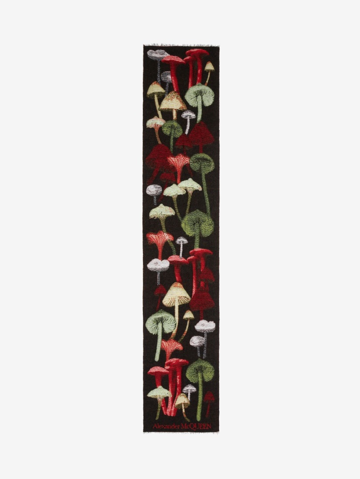 Fashion Alexander McQueen Black/Red Women's Psychedelic Mushroom Scarf