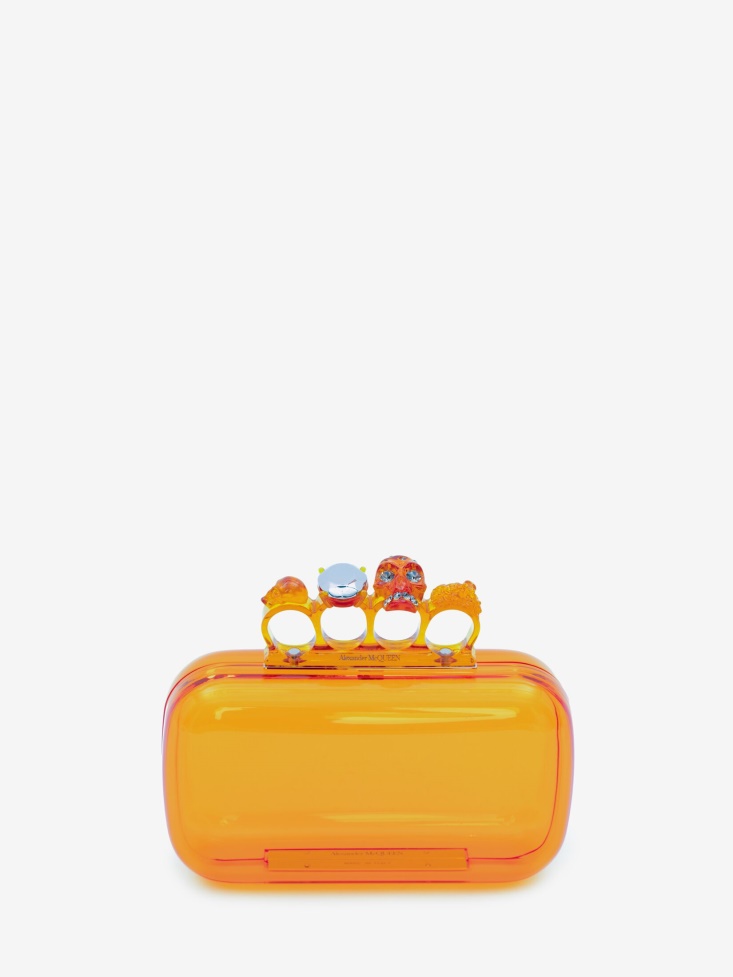 Fashion Alexander McQueen Women's Knuckle Clutch Orange