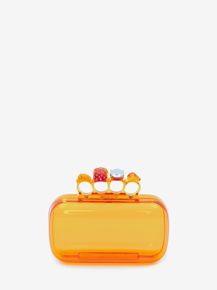 Fashion Alexander McQueen Women's Knuckle Clutch Orange