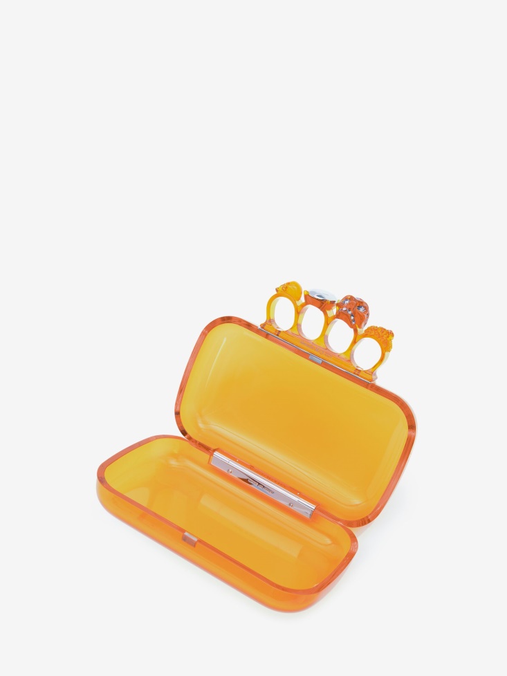 Fashion Alexander McQueen Women's Knuckle Clutch Orange
