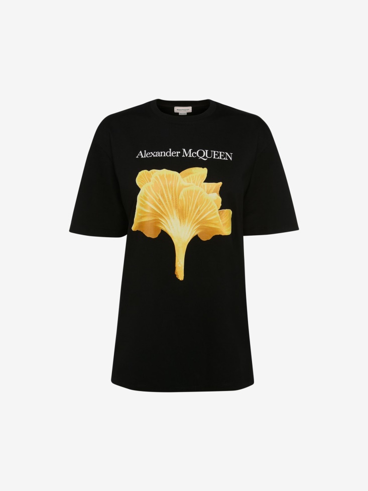 Women's Mushroom T-Shirt Black Fashion Alexander McQueen