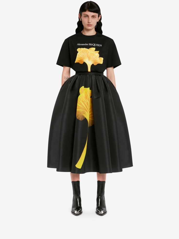 Women's Mushroom T-Shirt Black Fashion Alexander McQueen