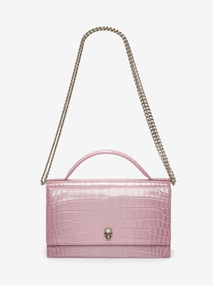Antique Pink Women's Top Handle Skull Bag Fashion Alexander McQueen