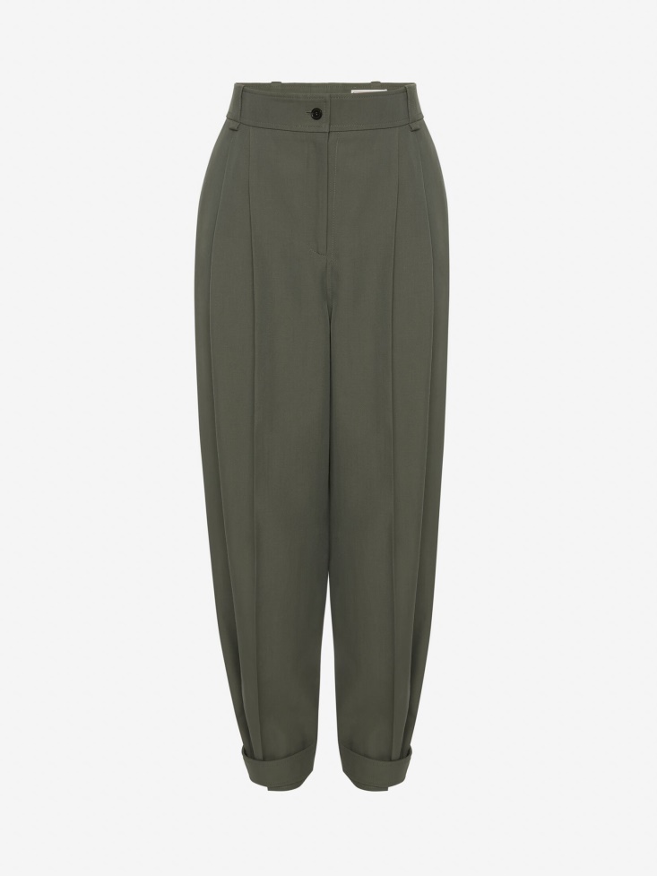 Women's Military Trousers Fashion Alexander McQueen Military Green