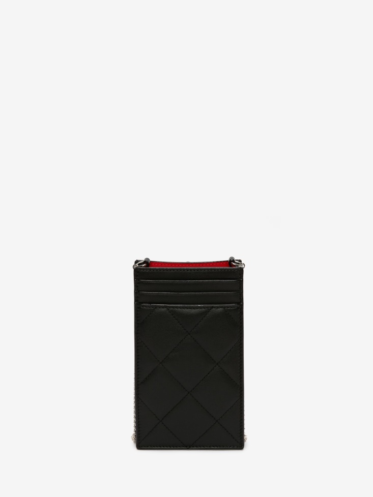 Black/White Women's in Graffiti Phone Case With Chain Fashion Alexander McQueen