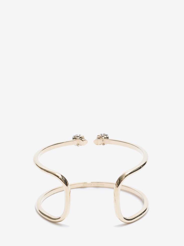 Fashion Alexander McQueen Women's Double-Wrap Skull Cuff Light Gold