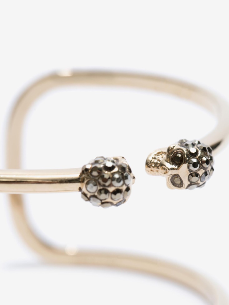 Fashion Alexander McQueen Women's Double-Wrap Skull Cuff Light Gold