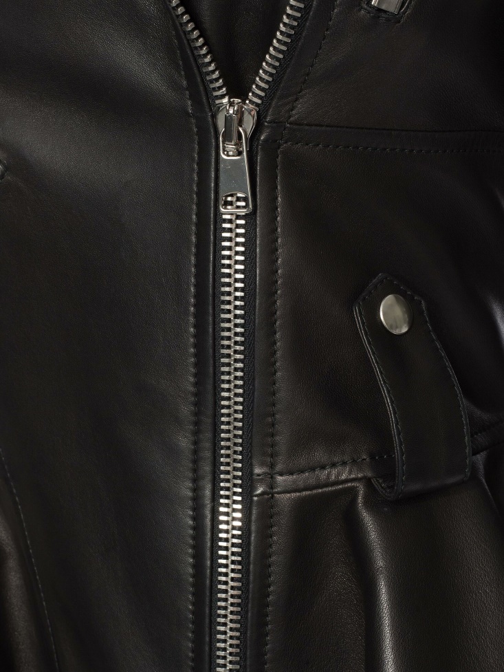 Women's Leather Biker Jacket Black Fashion Alexander McQueen