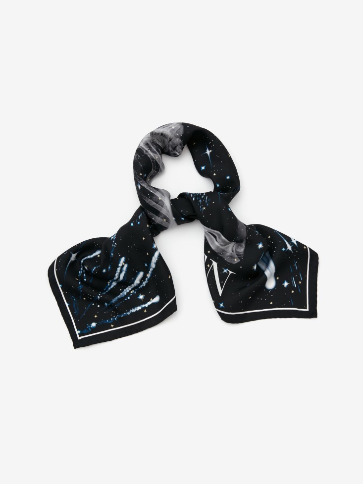 Black/White Women's Celestial Skeleton Foulard Fashion Alexander McQueen