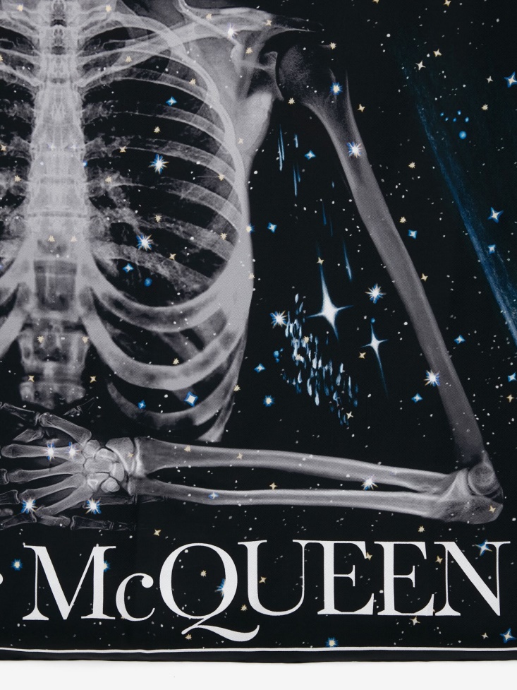 Black/White Women's Celestial Skeleton Foulard Fashion Alexander McQueen
