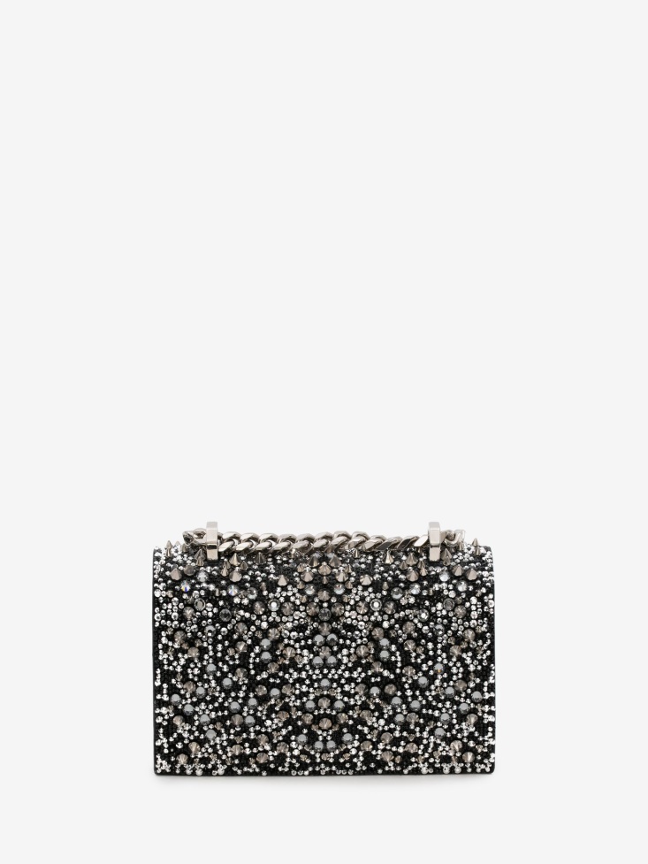 Women's Fashion Alexander McQueen in Black Mini Jewelled Satchel