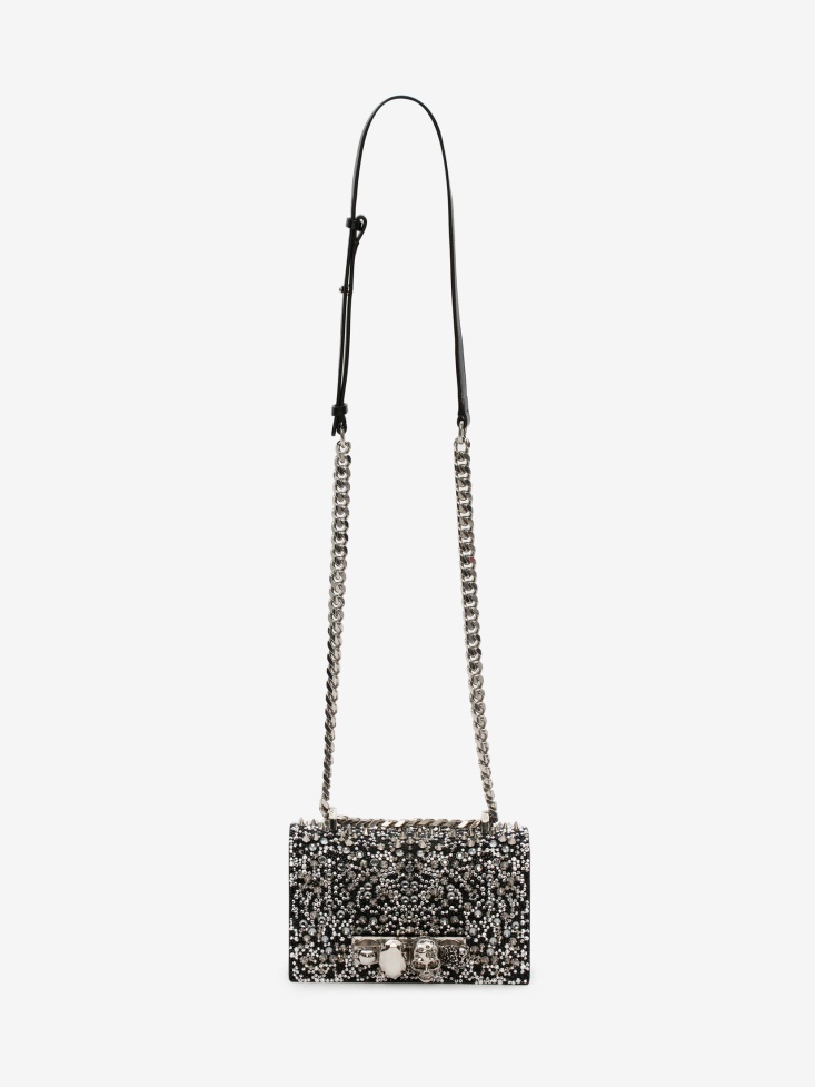 Women's Fashion Alexander McQueen in Black Mini Jewelled Satchel