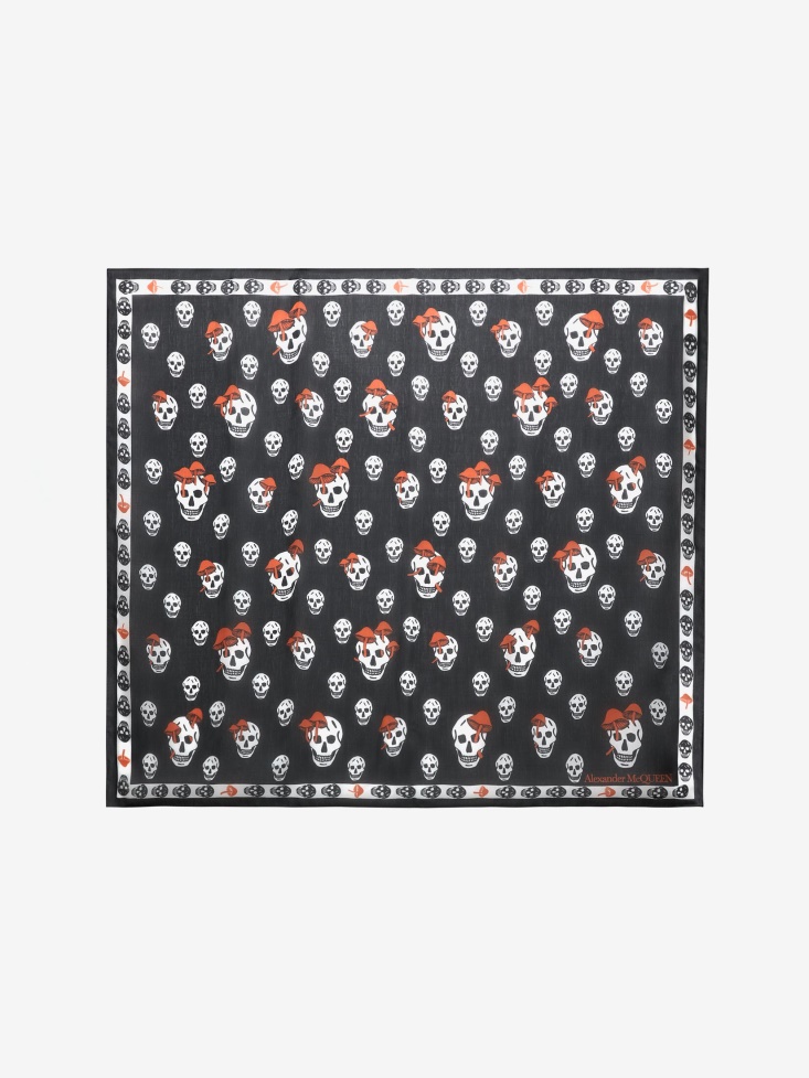 Women's Classic Mushroom Foulard Black/Orange Fashion Alexander McQueen