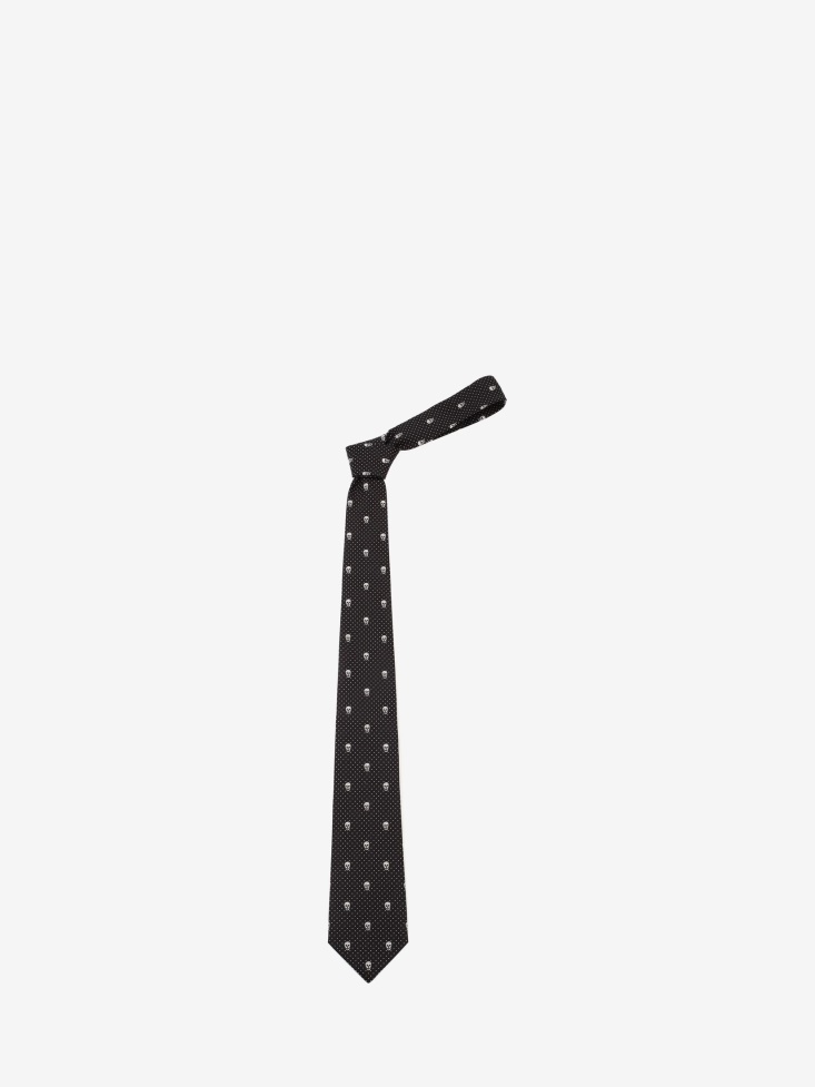Black/White Fashion Alexander McQueen Men's Pin Dot Tie