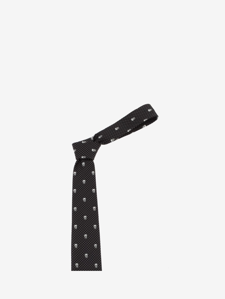 Black/White Fashion Alexander McQueen Men's Pin Dot Tie