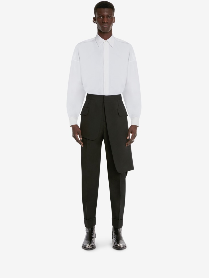 Fashion Alexander McQueen Men's Hybrid Tailored Trousers Black