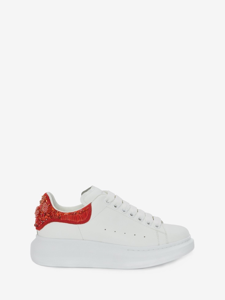 Women's Oversized Sneaker Fashion Alexander McQueen White/Warm Orange