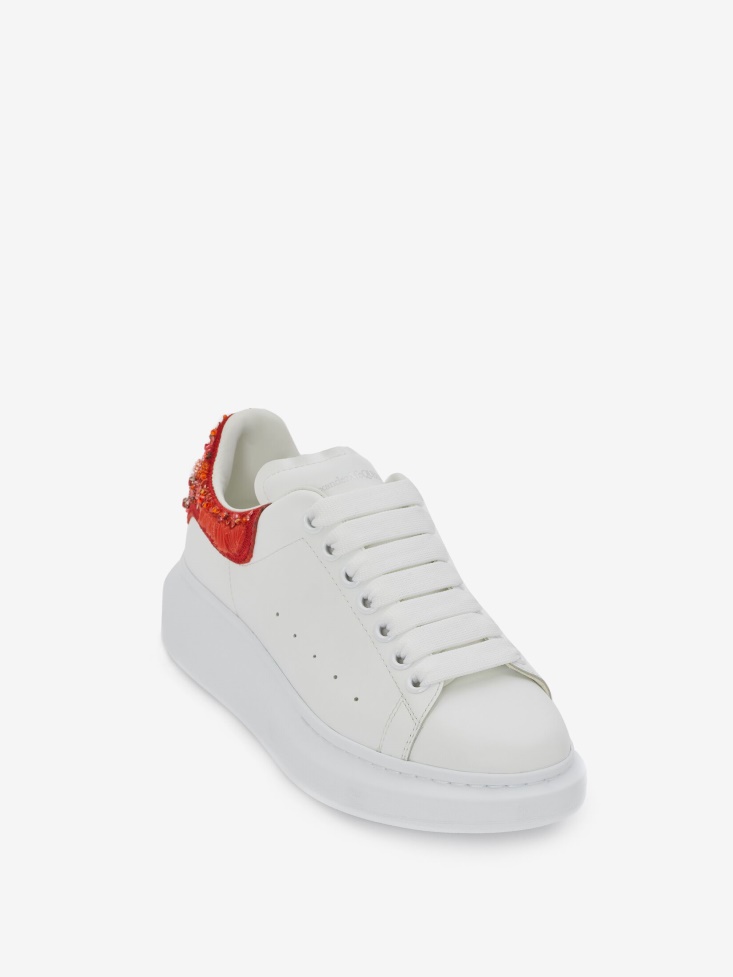 Women's Oversized Sneaker Fashion Alexander McQueen White/Warm Orange