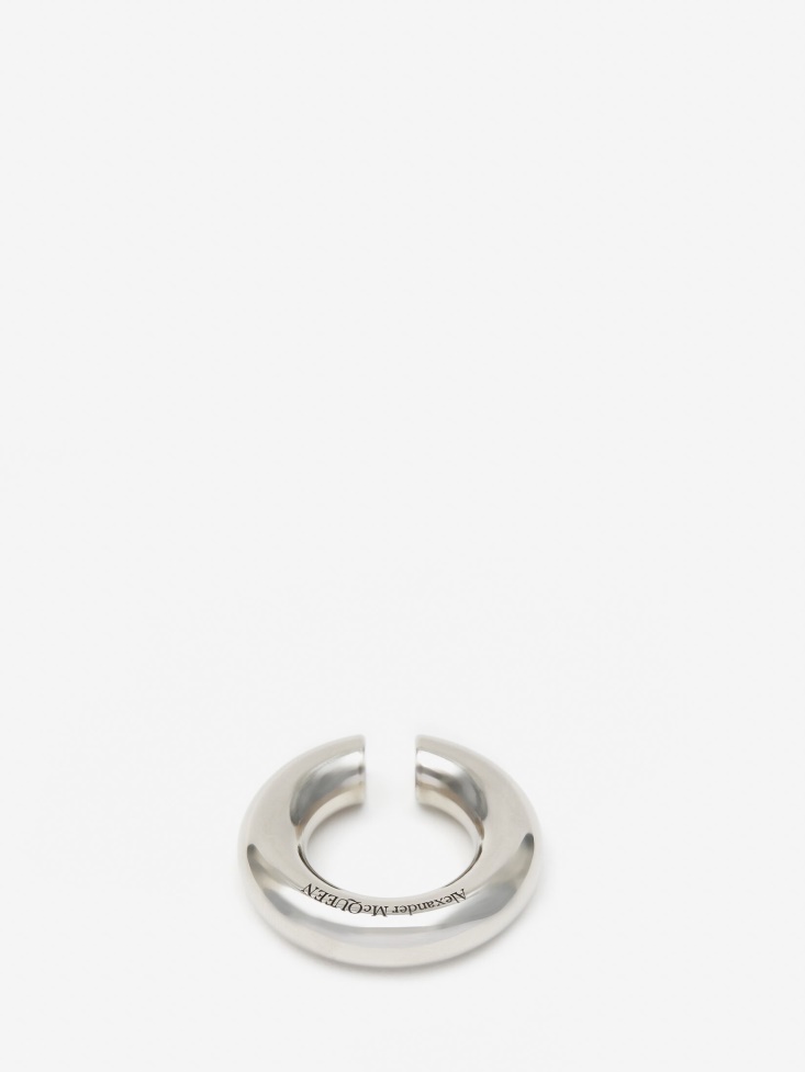Fashion Alexander McQueen Antique Silver Women's Round Ear Hook
