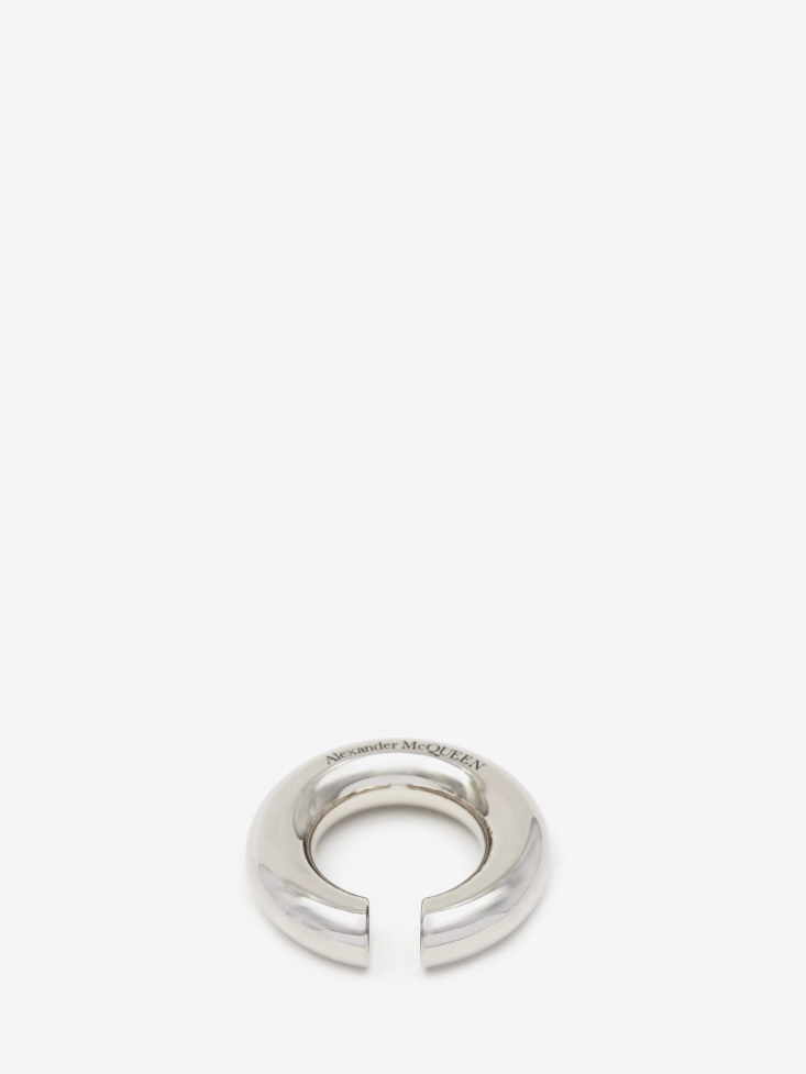 Fashion Alexander McQueen Antique Silver Women's Round Ear Hook