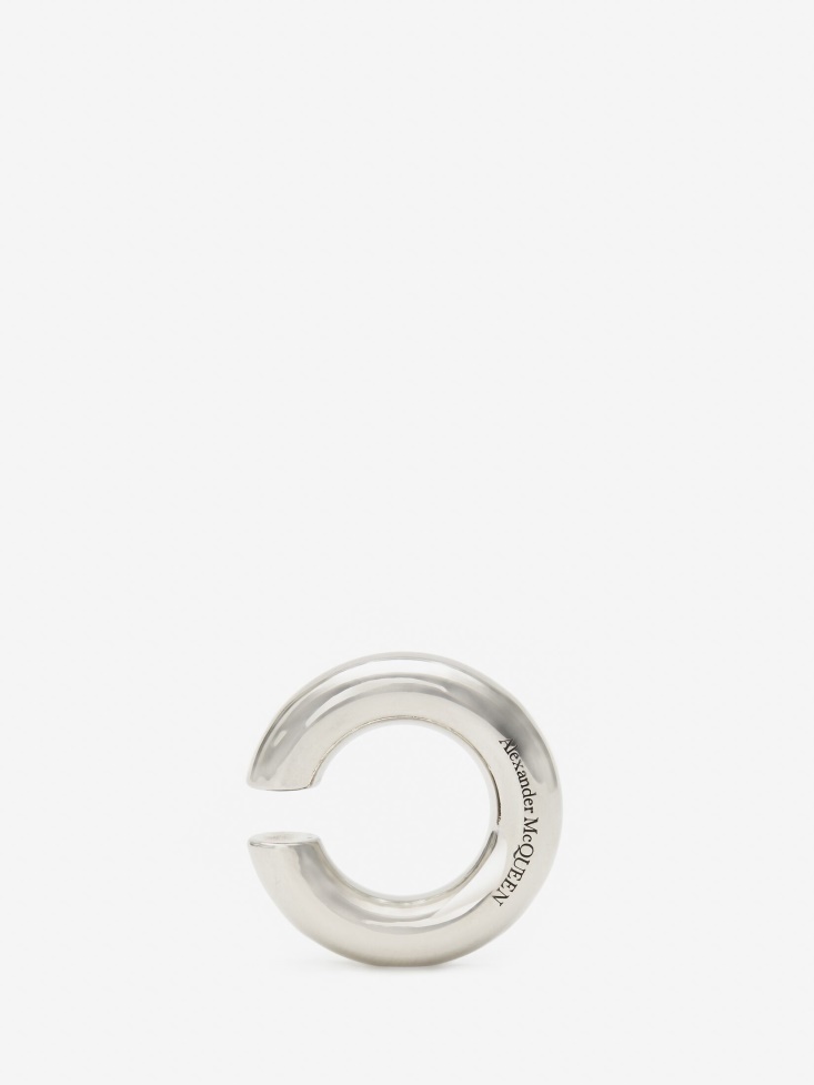 Fashion Alexander McQueen Antique Silver Women's Round Ear Hook