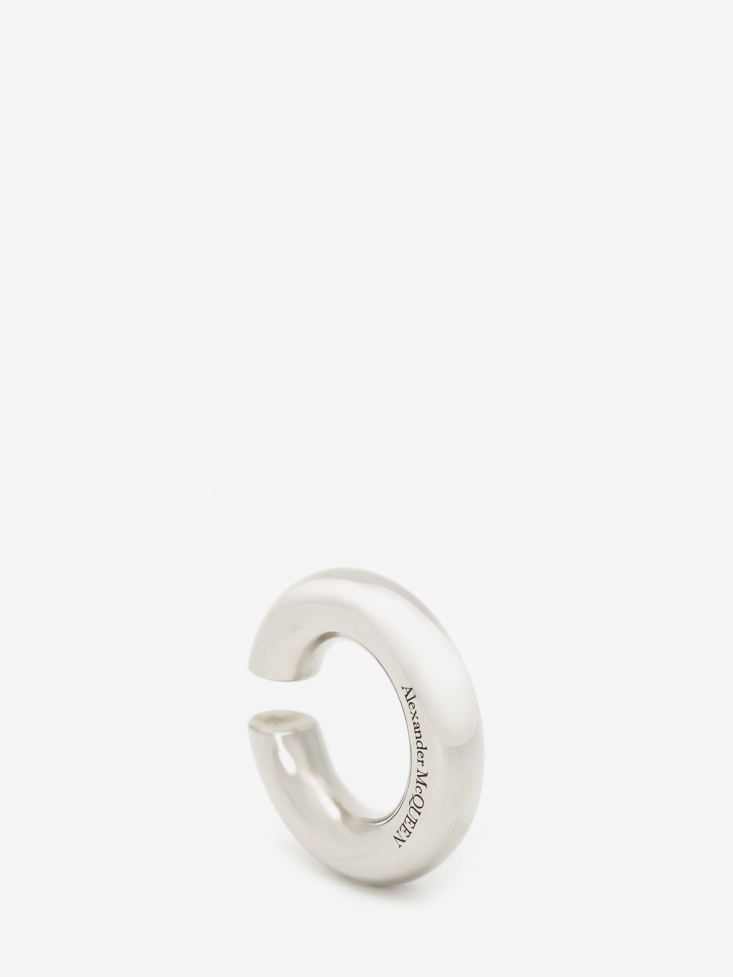 Fashion Alexander McQueen Antique Silver Women's Round Ear Hook